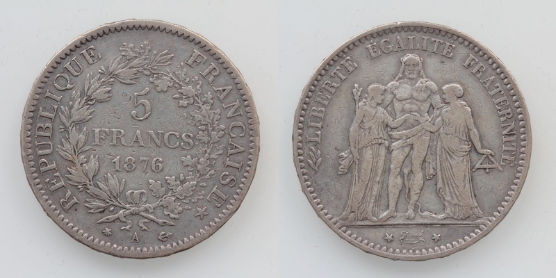 Frankreich 5 Francs 1876 A Paris