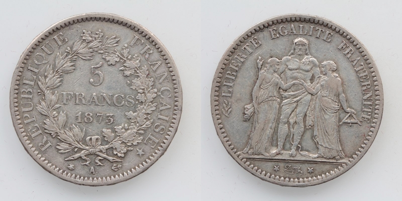 Frankreich 5 Francs 1873 A Paris
