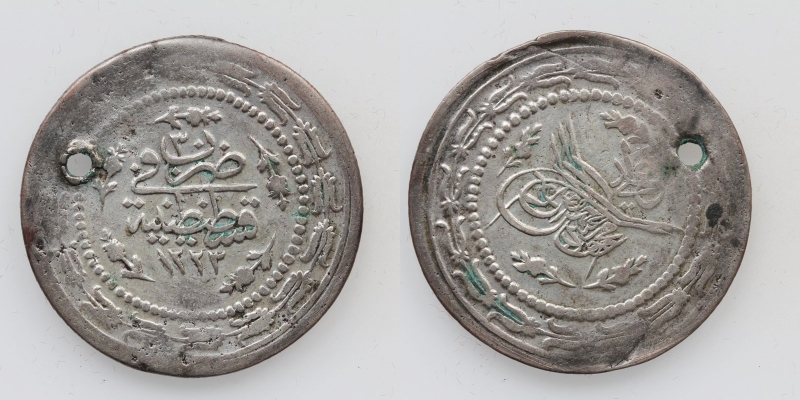 Türkei Mahmud II. 6 Kurush 1223 AH (1834) Tugra