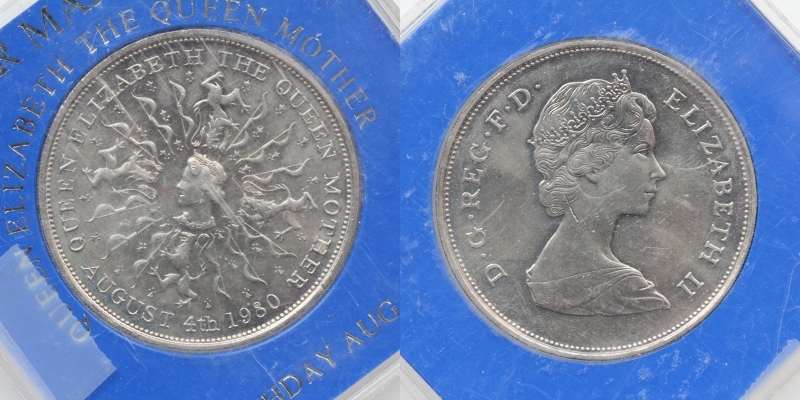 Grossbritannien 25 Pence 1980 80. Geburtstag der Königinmutter
