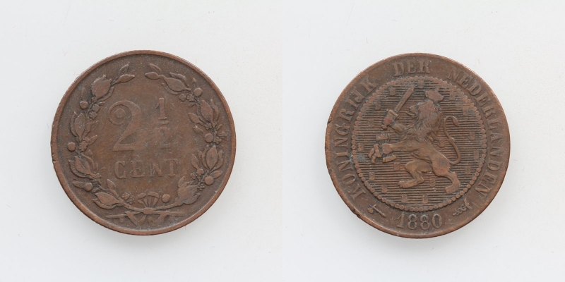 Niederlande William III. 2 1/2 Cent 1880