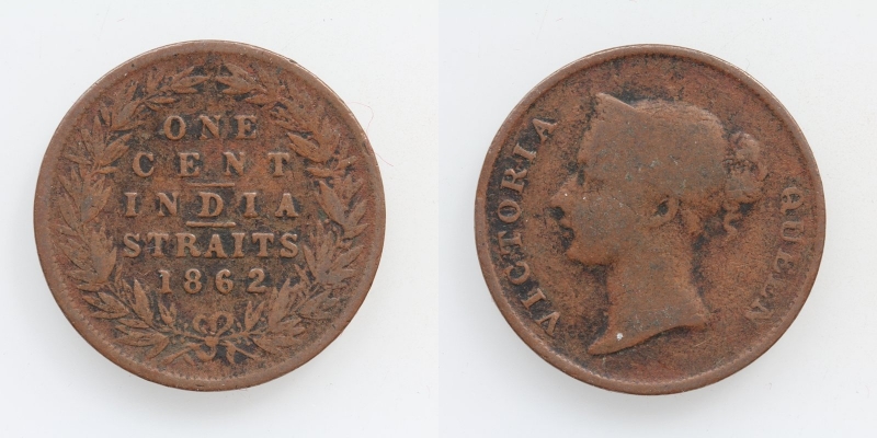 Straits Settlements Indien Victoria 1 Cent 1862