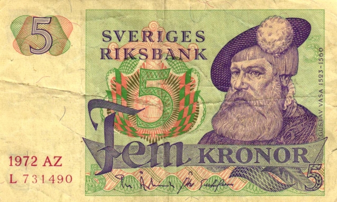 Schweden 5 Kronor 1972