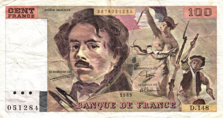 Frankreich 100 Francs 1989