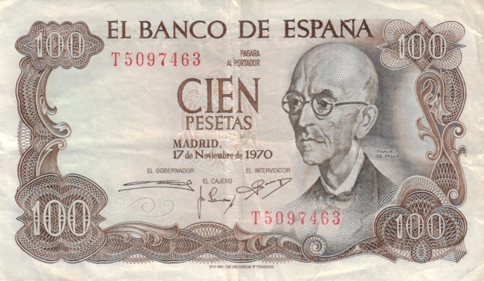 Spanien 100 Pesetas 1970