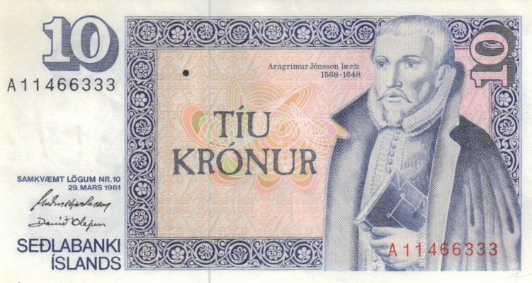 Island 10 und 100 Kronur 1961