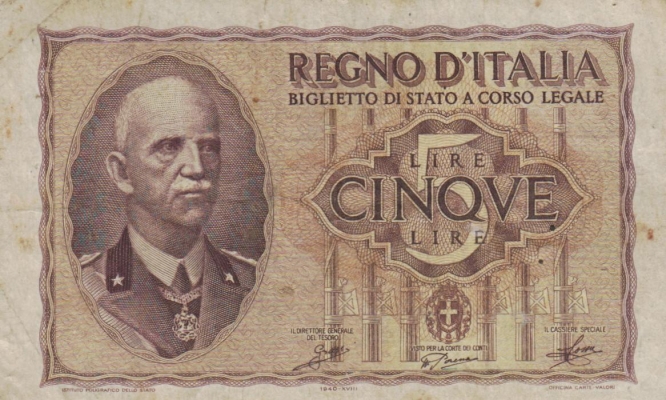 Italien Vittorio Emanuele III. 5 Lire 1940