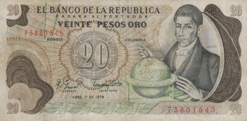 Kolumbien 20 Pesos Oro 1979