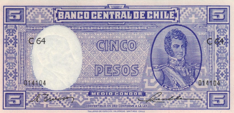 Chile 5 Pesos o.D. (1958-59)