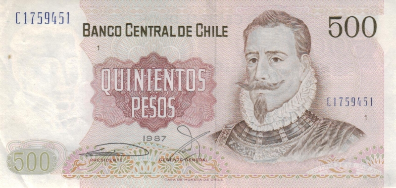 Chile 500 Pesos 1987