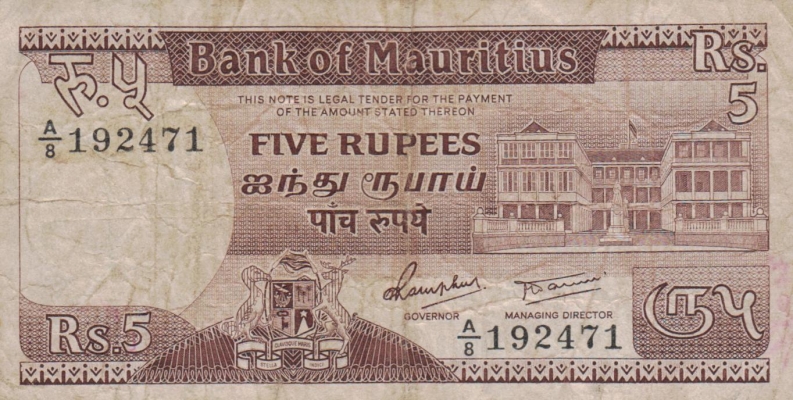 Mauritius 5 und 10 Rupees 1985