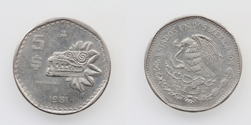 Mexiko 5 Pesos 1981 Mexico City