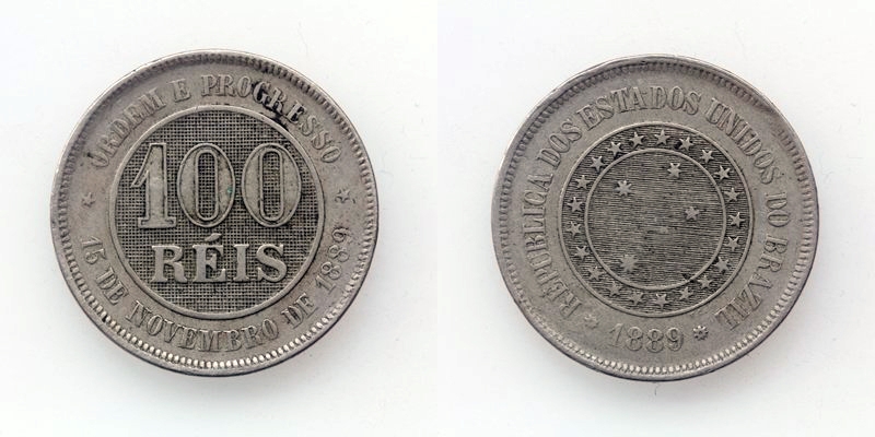 Brasilien Republik 100 Reis 1889