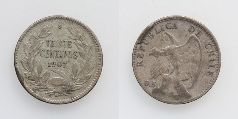 Chile 20 Centavos 1907