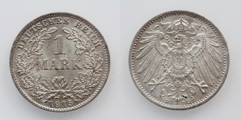 Deutsches Reich 1 Mark 1915 D