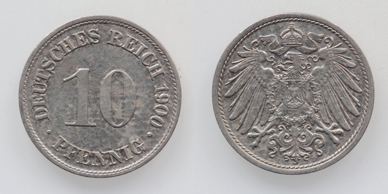 Deutsches Reich 10 Pfennig 1900 D