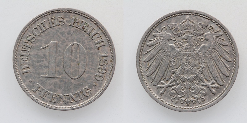 Deutsches Reich 10 Pfennig 1899 F