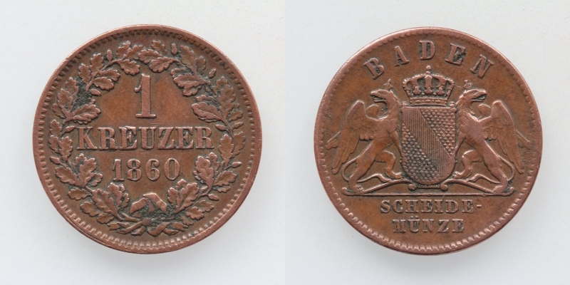 Baden Friedrich I. 1 Kreuzer 1860