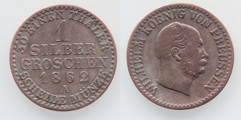 Preussen Wilhelm I. 1 Silbergroschen 1862 A