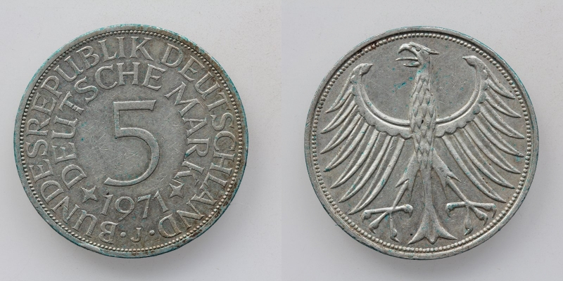 Deutschland 5 Mark 1971 J Silber