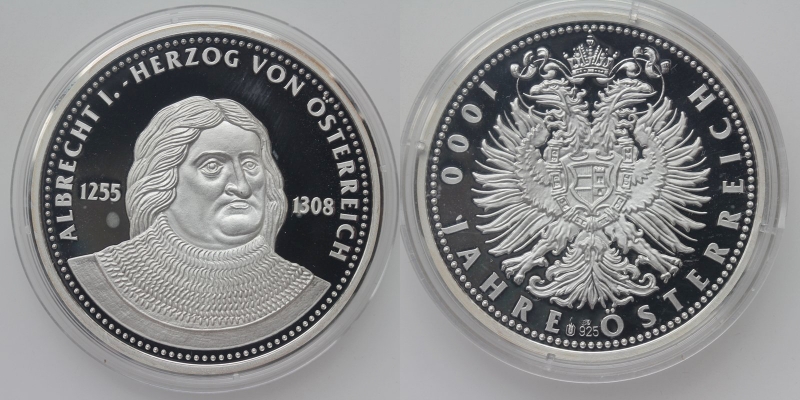 Silbermedaille 1000 Jahre Österreich 1996 Albrecht I.