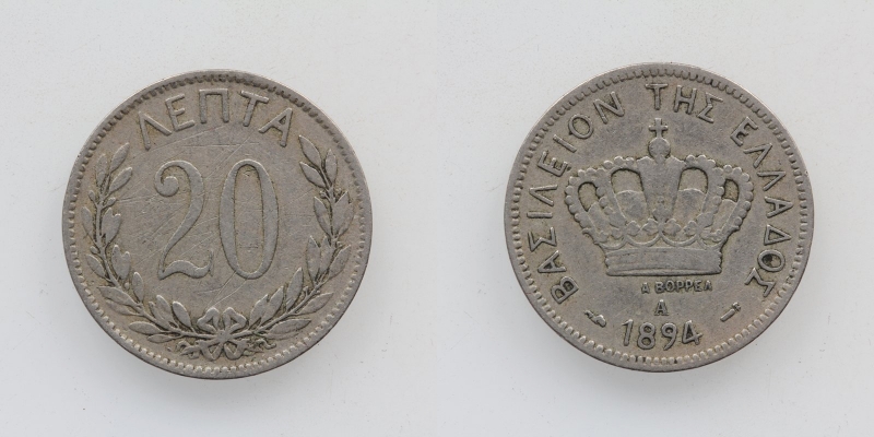 Griechenland Georg I. 20 Lepta 1894 A