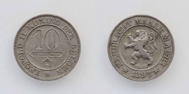 Belgien Leopold II. 10 Centimes 1895