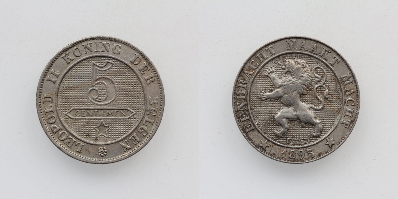 Belgien Leopold II. 5 Centimes 1895