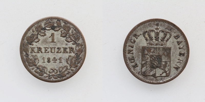 Bayern Ludwig I. 1 Kreuzer 1841