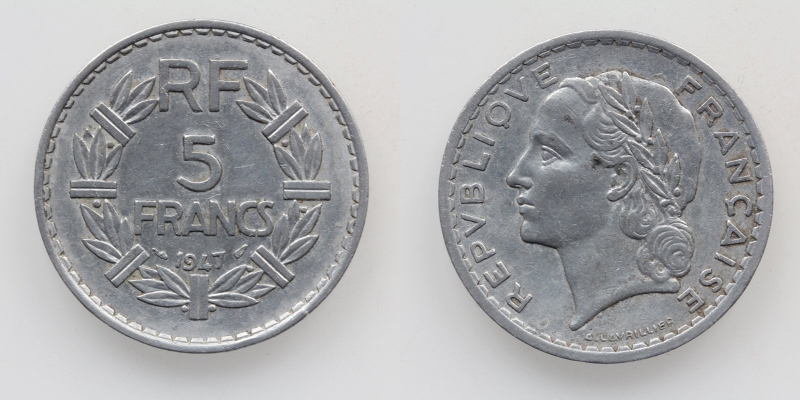 Frankreich 5 Francs 1947