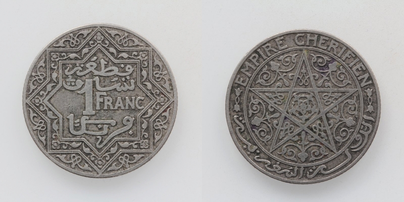 Marokko Frankreich Empire Chérifien 1 Francs o.J. Paris