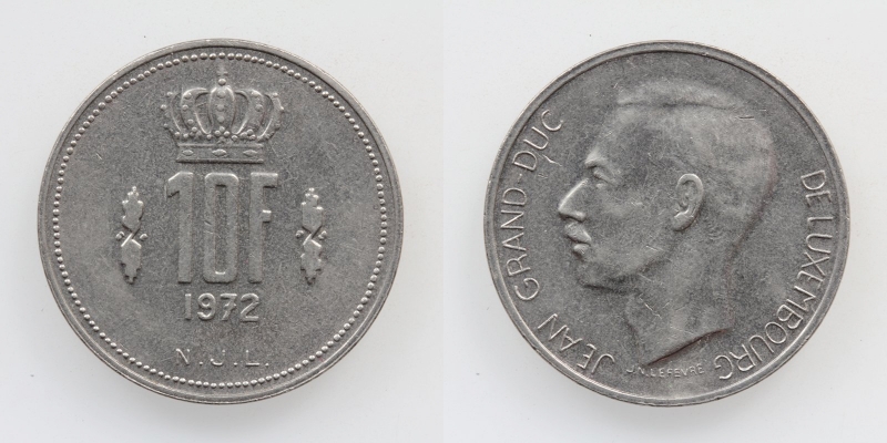 Luxemburg Jean 10 Francs 1972
