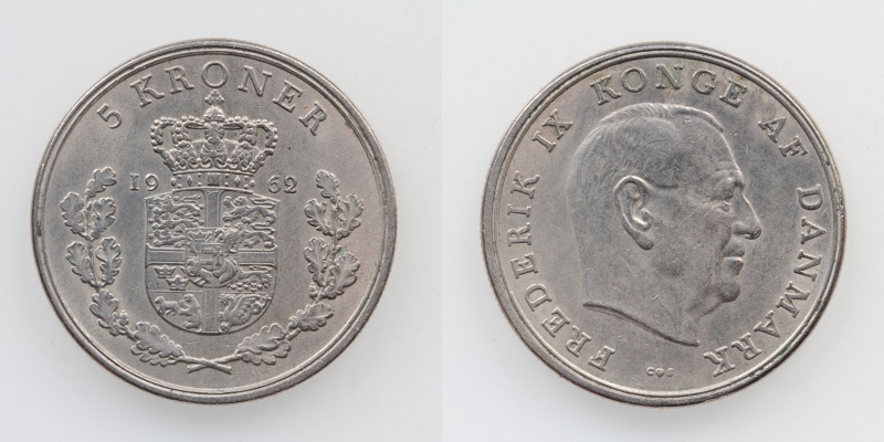 Dänemark Frederick IX. 5 Kroner 1962