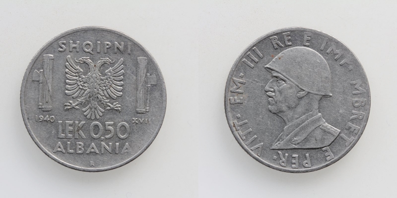 Albanien Vittorio Emanuele III. 0,50 Lek 1940 R