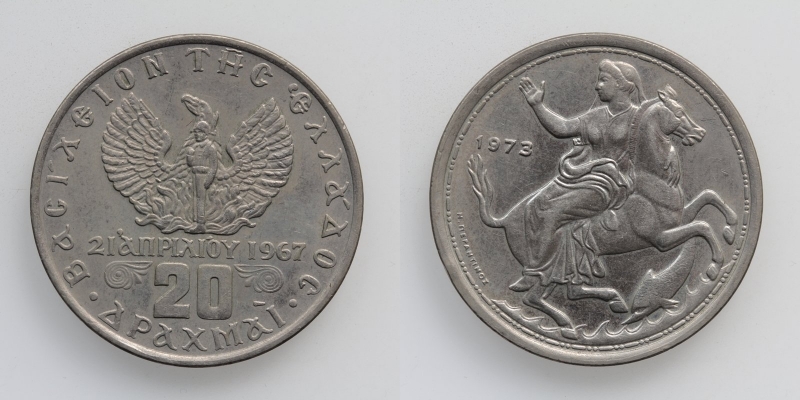 Griechenland 20 Drachmen 1973