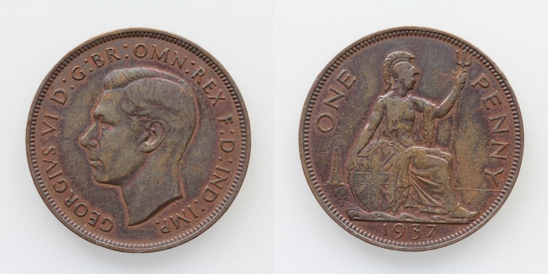 Großbritannien Georg VI. 1 Penny 1937