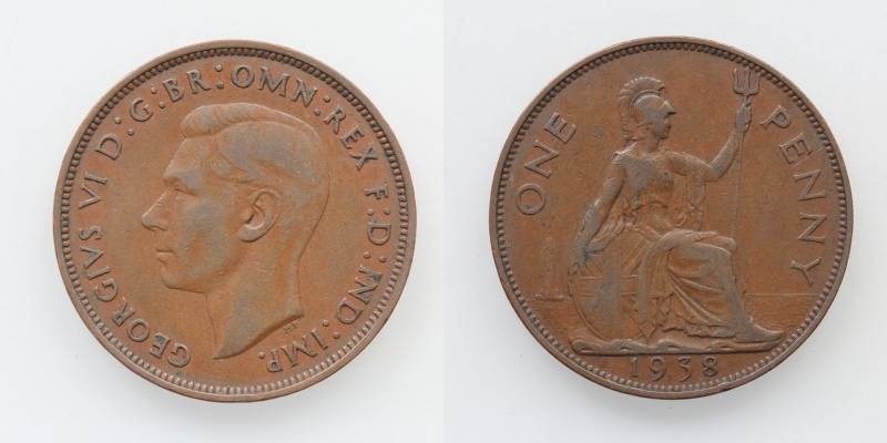 Großbritannien Georg VI. 1 Penny 1938