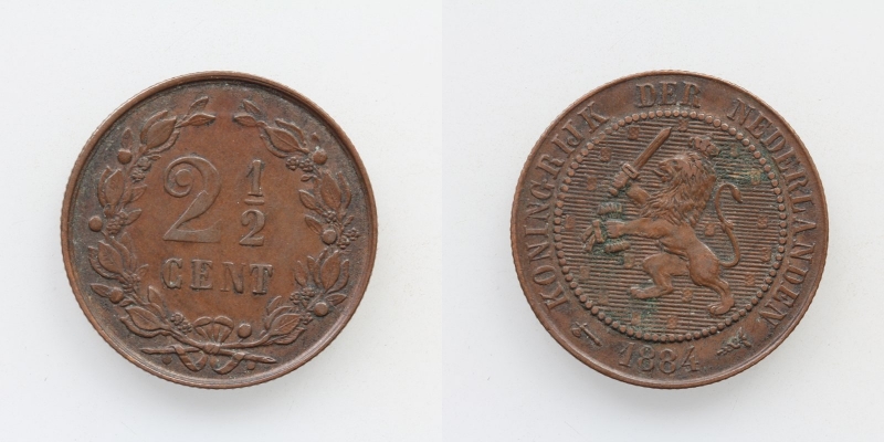 Niederlande Willem III. 2 1/2 Cent 1884