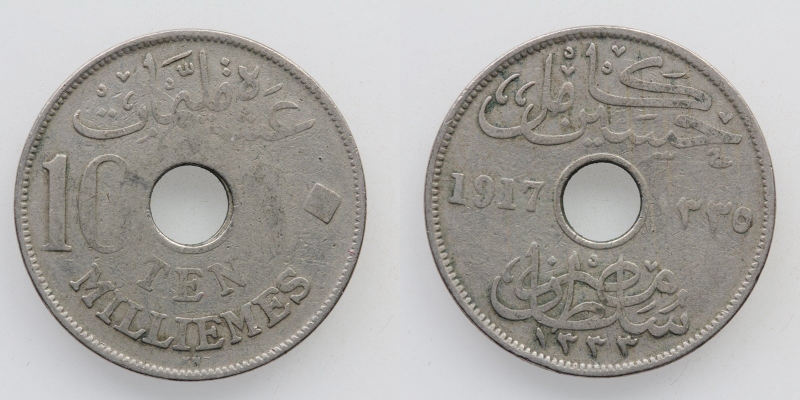 Ägypten Hussein Kamil 10 Milliemes 1917