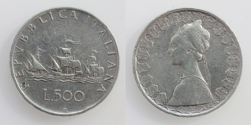 Italien 500 Lire 1960 R Silber