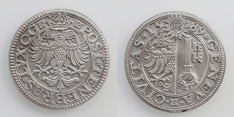 Schweiz-Genf Taler Nachprägung  1972 (1589) Silber