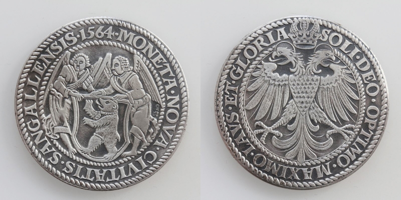 Schweiz-St. Gallen Taler Nachprägung o.J. (1564) Silber