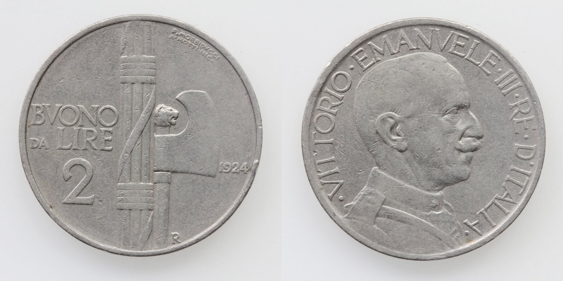 Italien Vittorio Emanuele III. 2 Lire 1924 R
