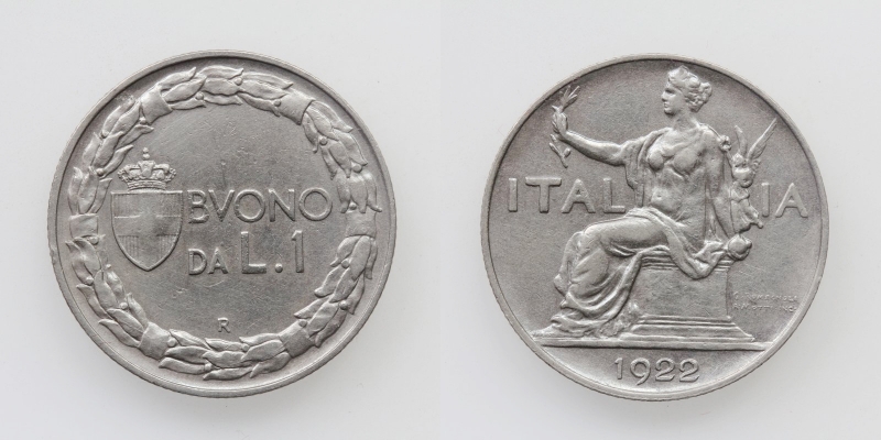 Italien Vittorio Emanuelle III. 1 Lira 1922 R