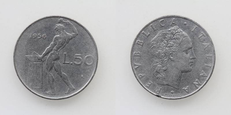 Italien Republik 50 Lire 1956 R