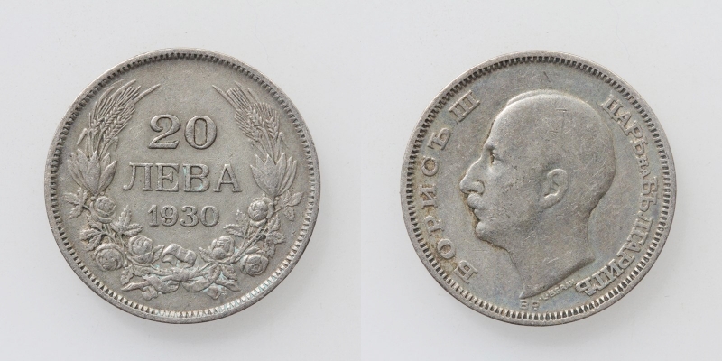 Bulgarien Boris III. 20 Leva 1930