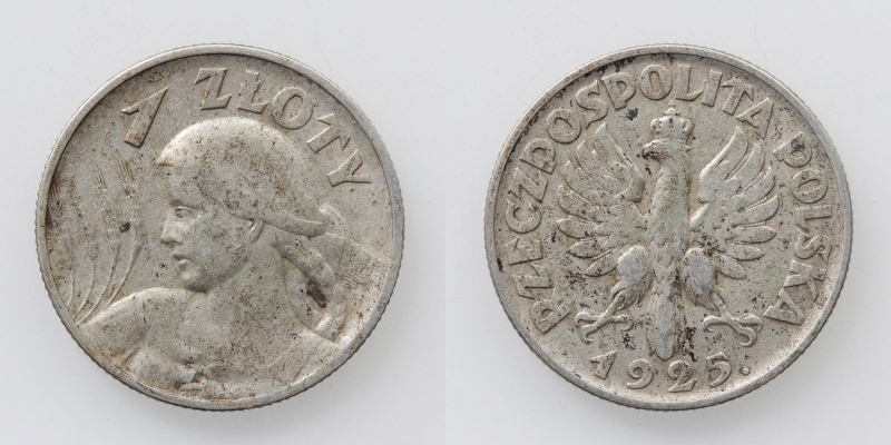 Polen 1 Zloty 1925 Silber