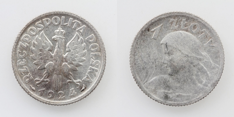 Polen 1 Zloty 1924 Silber