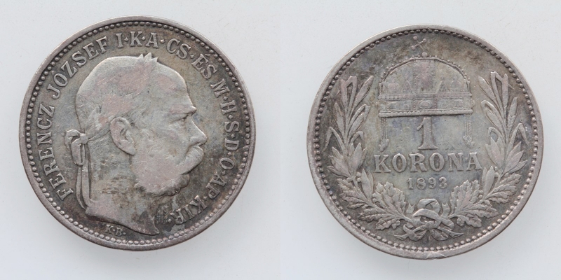 Österreich-Ungarn Franz Joseph I. 1 Korona 1893 KB Kremnitz