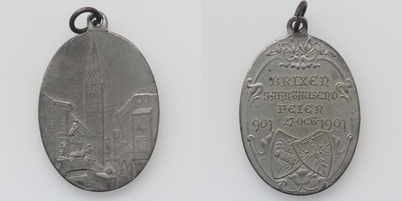 Tirol Brixen Medaille 1901 a.d. 1000 Jahrfeier v. Preithut